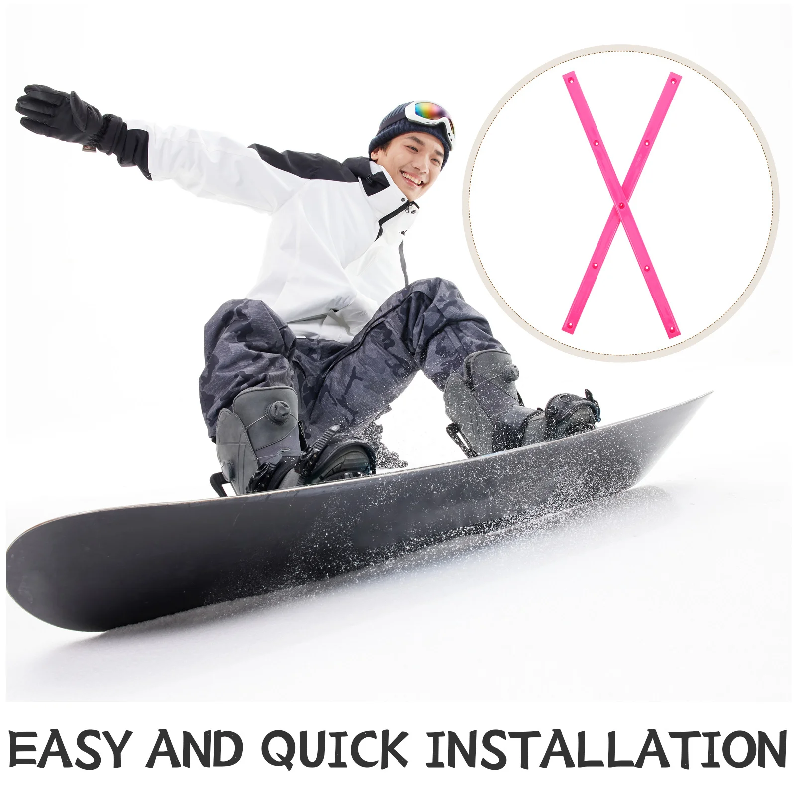 2 قطعة حراس السكك الحديدية لوح التزلج الوردي ABS واقية Longboard الوفير لوح التزلج سطح الحرس عظام الضلع القضبان لحماية التزلج #3