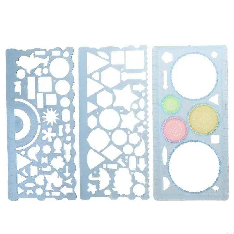 

Y5LB 7 шт. шаблоны для рисования, пластиковые линейки, многофункциональные измерительные линейки, шаблоны для геометрических для