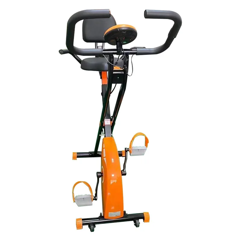 Home & Gym Use Foldable Exercise Bike with Adjustable Magnetic Resistance Steel Frame Large Capacity