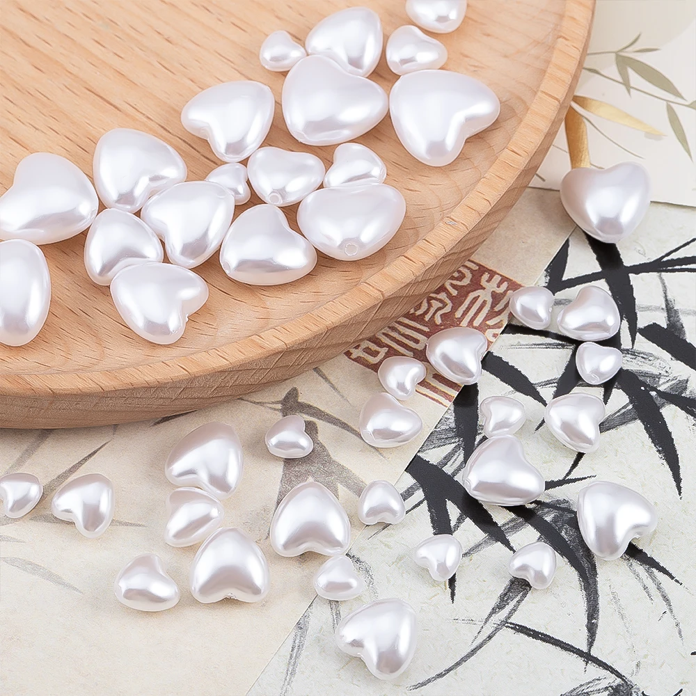 100 stks ABS Parel Gekleurde hartvormige Plastic Kralen Voor DIY Armband Ketting Spaced Bead Sieraden Accessoire Losse Kraal Materialen