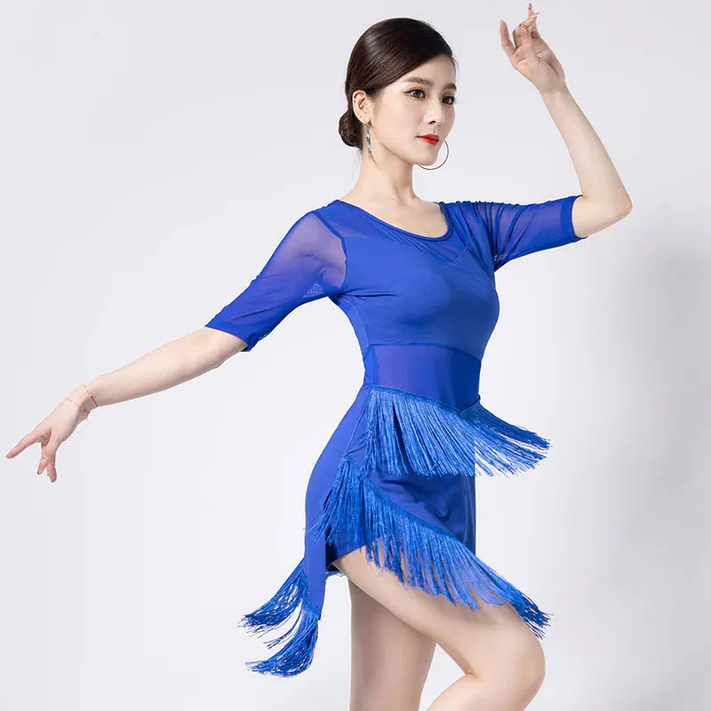 

Women Latin Dance Wear for Women Tassel Latin Dresses Fringes Ballroom Stage Dance Costumes Salsa Samba