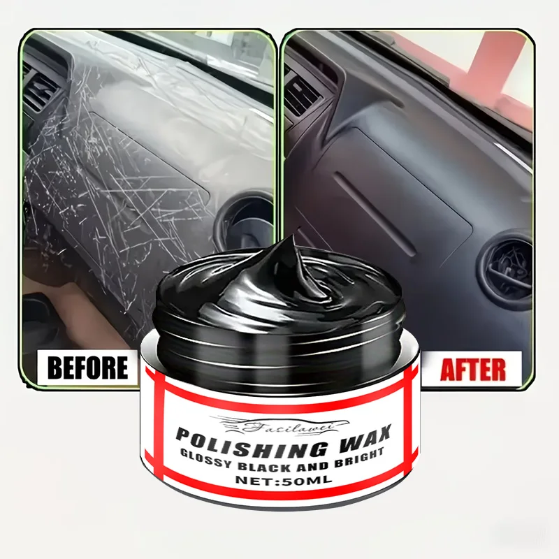 Car Interior Restoration Wax – Plastic Parts Renewal, Shine Boost, Tire Protection, Black Car Yellowing Repair, Nano Crystal Coa