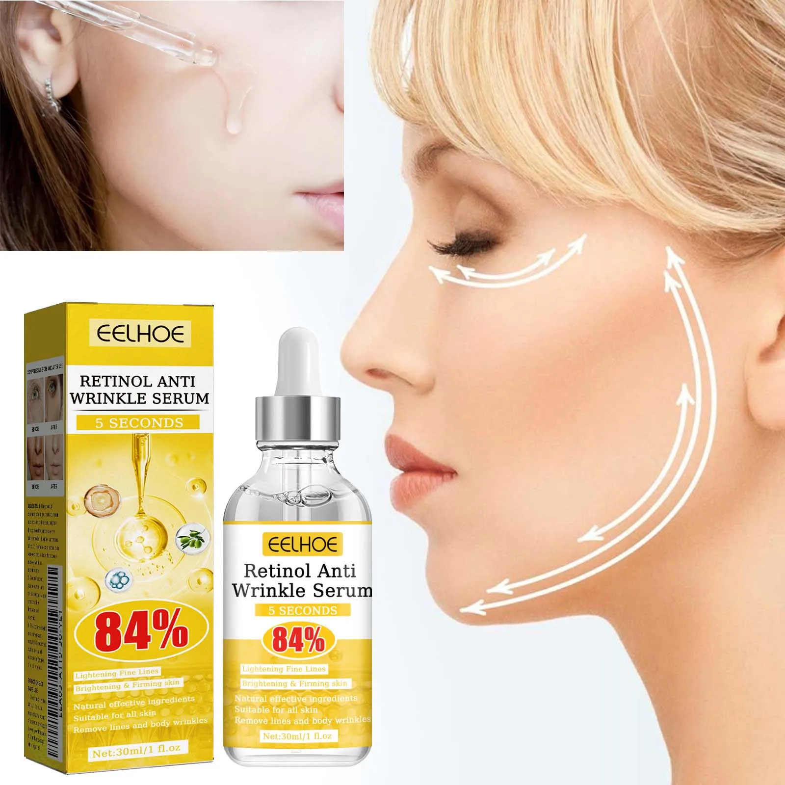 

Retinol Anti-Wrinkle Serum Pure Hyaluronic Acid Facial Essence Anti Wrinkle Aging Face Lift Tightening Fade Eye Fine Lines