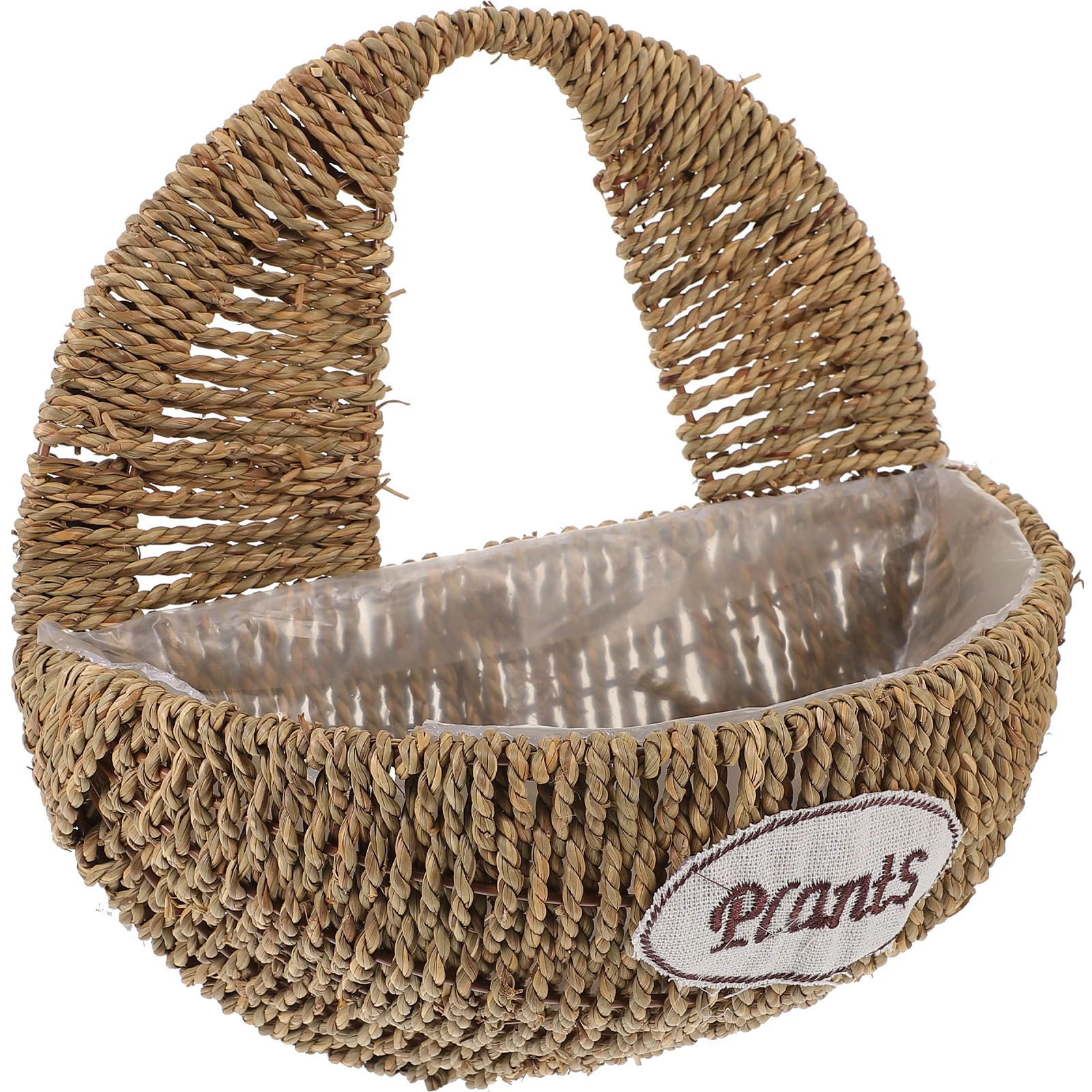 Simulated Straw Flower Pot Hanging Basket Plants Artificial Woven Grass Decor Wall Mount Planter