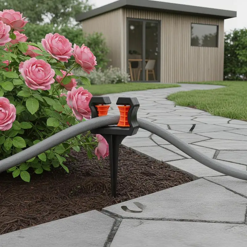 Garden Hose Guide Holder Spike for Optimal Water Pipe Positioning Outdoors