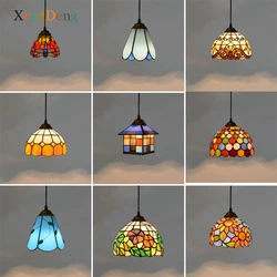 Tiffany Stained Glass Pendant Lights Vintage Mediterranean Turkish Mosaic Lamp for Kitchen Living Room Bedroom Home Art Decor