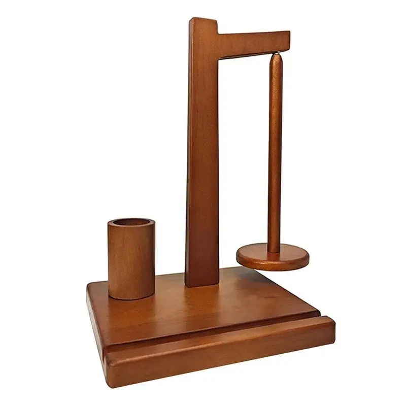A84X-Wooden Yarn Holder With Phone Holder Wooden Yarn Holder For Crocheting Yarn Spindle And Yarn Holder Gift For Craft Lovers