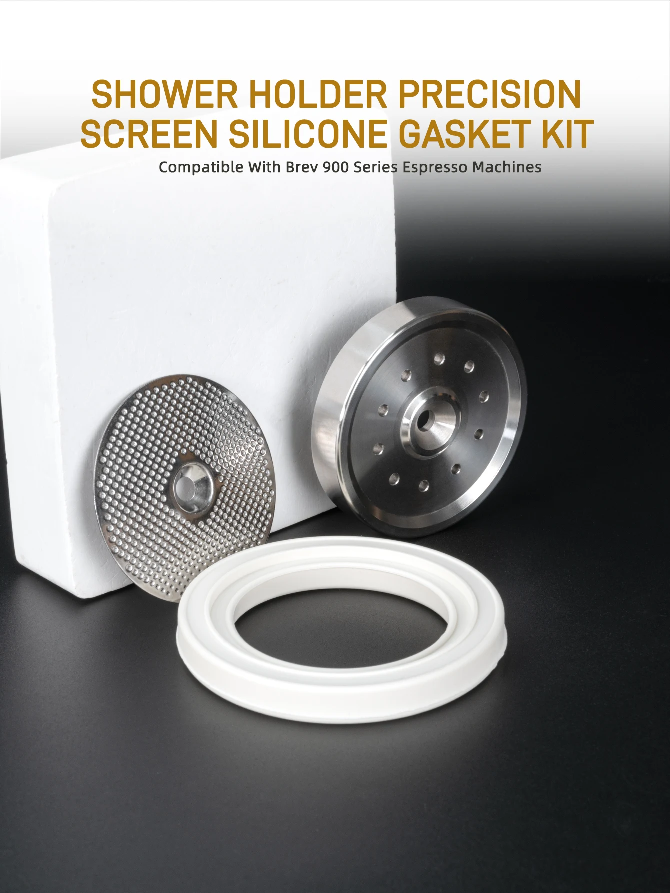 Precision Shower Screen Group Head with Silicone Steam Ring Compatible with Breville 9 Series Espresso Machines