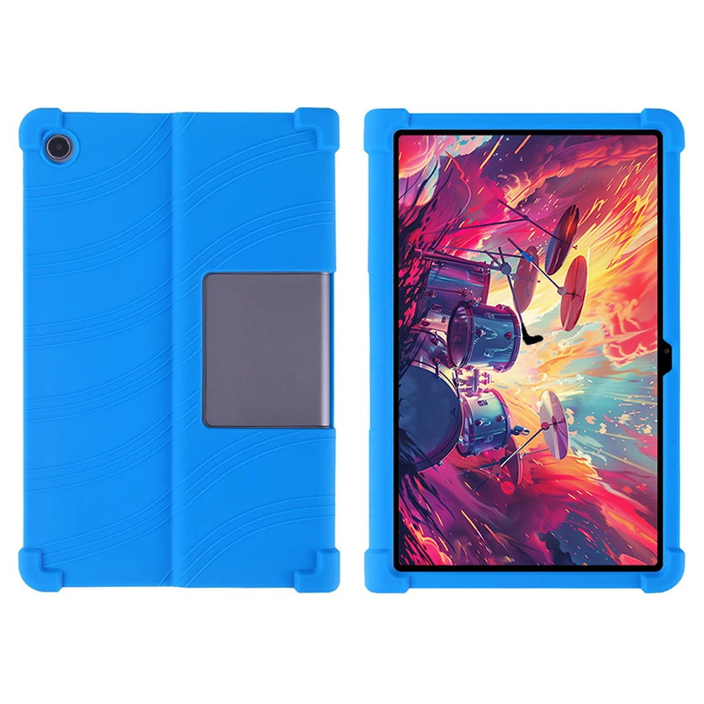 

For Lenovo Xiaoxin Pad Studio 11.5 Inch / Tab Plus Silicone Case with Kickstand Rugged Protective Cover - Dark Blue