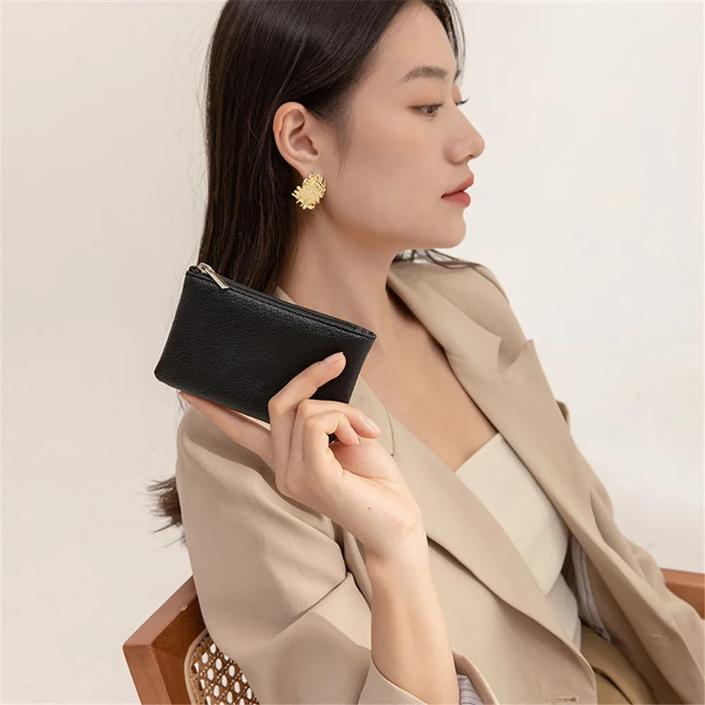 Women Coin Purses PU Leather Zipper Pouch Mini Change Purses Kids Coin Pocket Wallets Zipper Pouch Card Holder Wallet Unisex