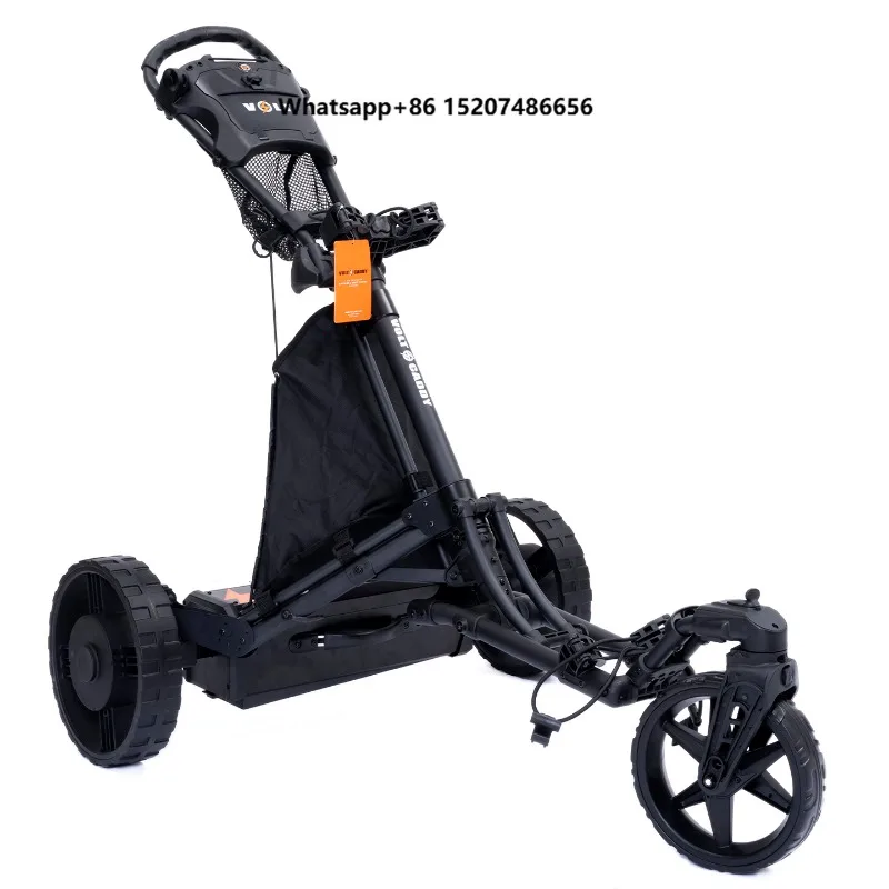 Smart Electric Golf Caddy Remote Control 50m 36holes Dual Motor 36V Lithium Downhill Brake Foldable 3-Wheel 25kg Load