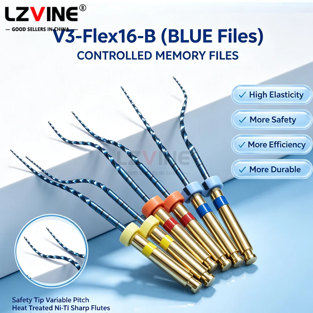 6Pcs/Box Dental NITI Blue Heat Activated Endodontic Files 25mm 20# 25# 30# 04 Root Canal Files Engine Use Dentistry Instruments
