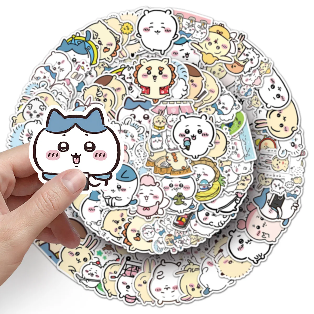 101PCS Chiikawa 스티커 사랑스러운 애니메이션 귀여운 애완 동물 프로필 그림 스티커 장난감 만화 방수 DIY 전화 케이스 워터 컵