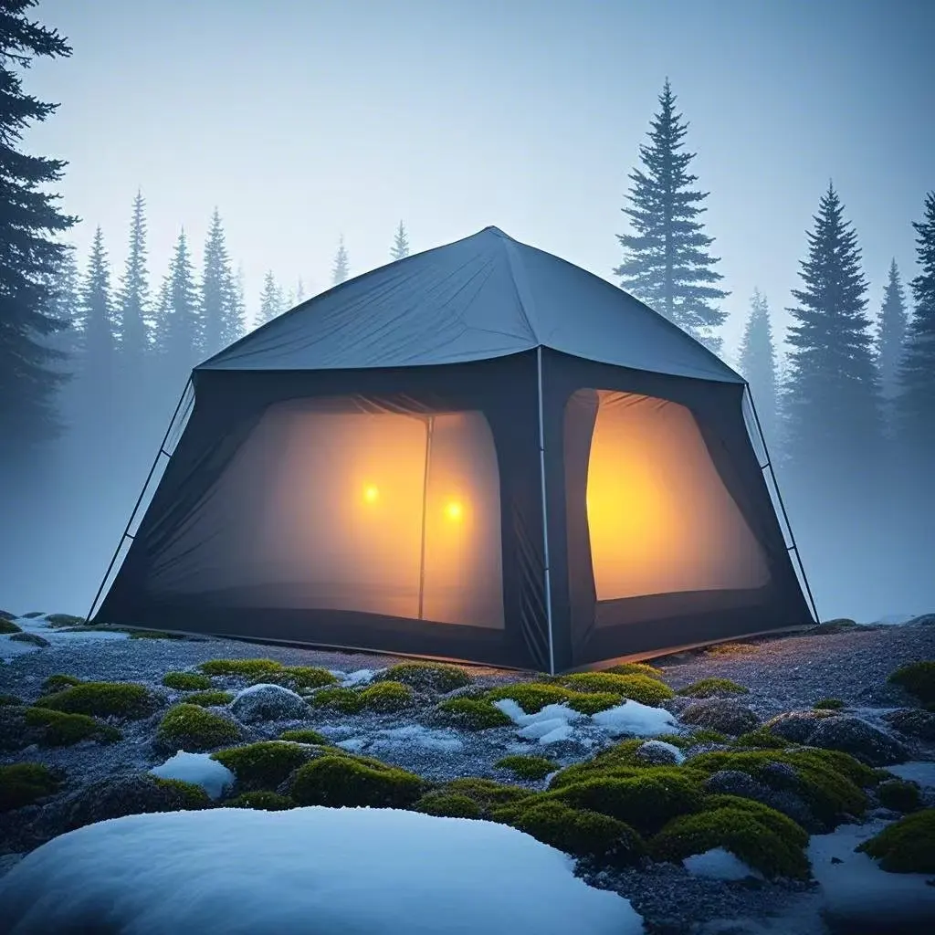 8-Person Family Camping Tent With 3 Door Vestibules 3 Mesh Doors Skylight Design