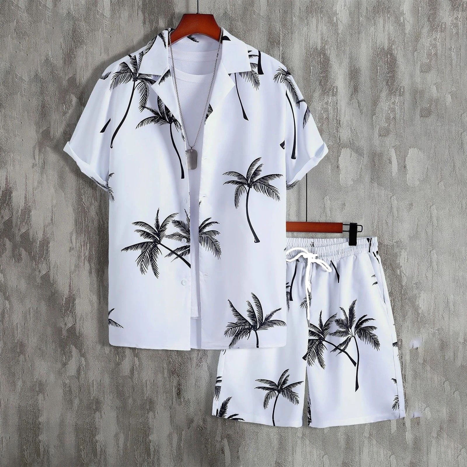 

Новое поступление, мужские рубашки с короткими рукавами и шорты, комплекты в гавайском стиле, повседневные рубашки, топы, плавки, костюм из двух предметов, мужская одежда