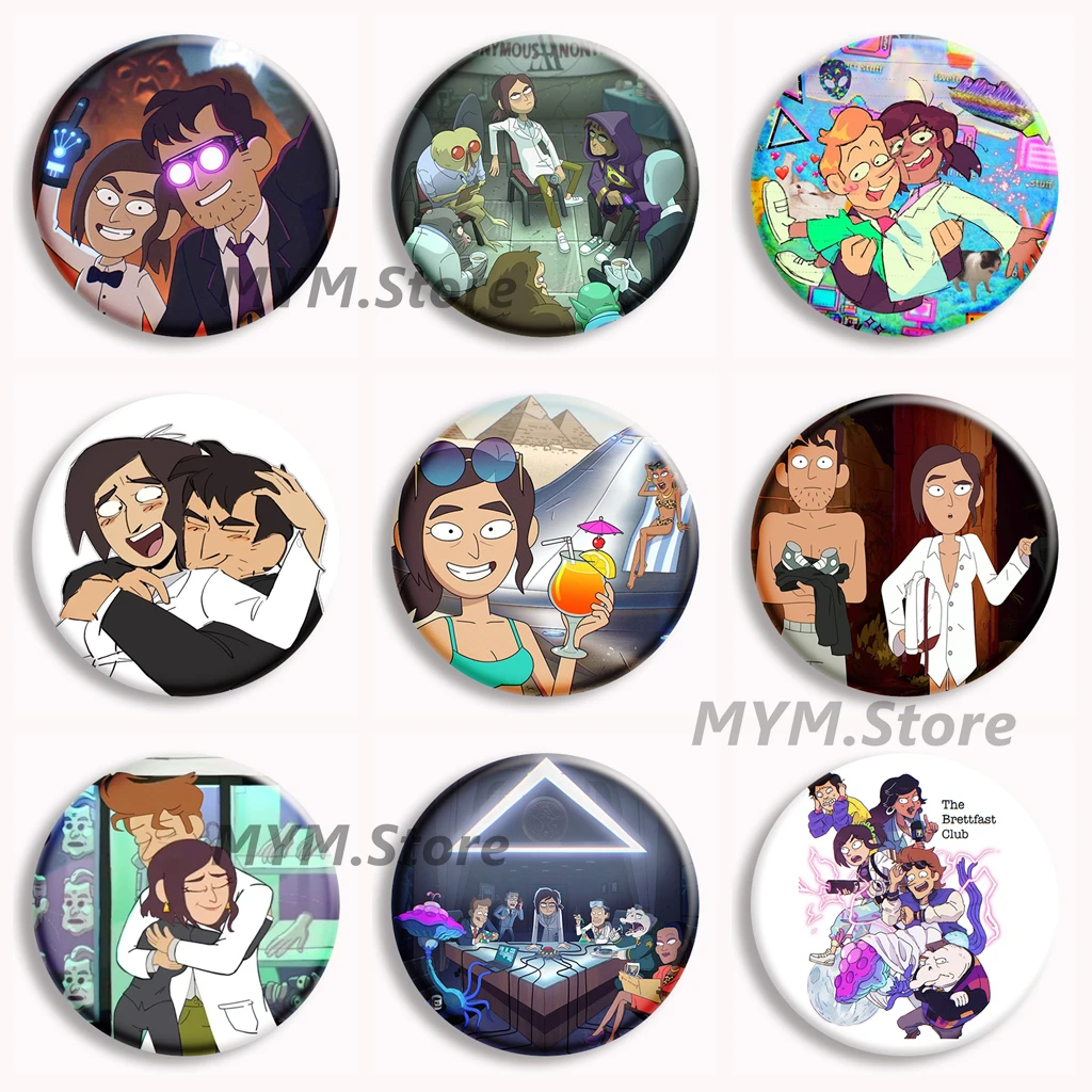 Inside Job Anime Soft Button Pin Ron Brett And Reagan Fan Art Cartoon Badge Bag Decor Accessories Fans Collect Friends Gifts