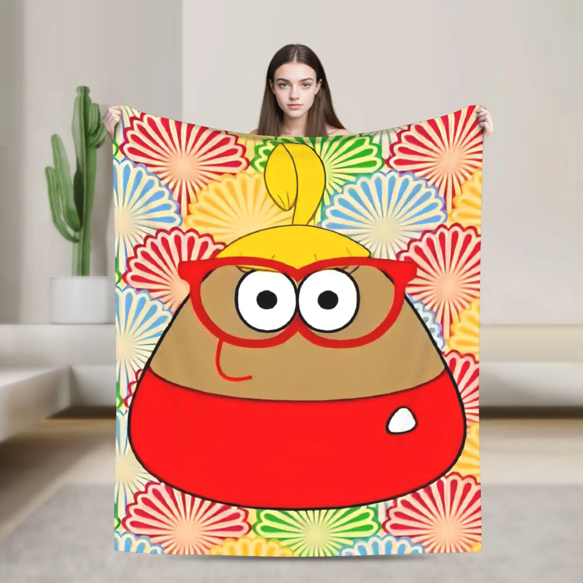 My Pet Alien Pou Accessories Blanket Super Soft Cozy  Throw Blankets for Bed 50x60 Inches Multi-size Bedding Throws