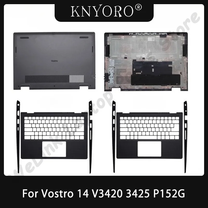 Novo para Dell Vostro 14 3420 V3420 3425 P152G: Tampa Superior (Palmrest) e Base Inferior (Teclado) Pretos para Notebook