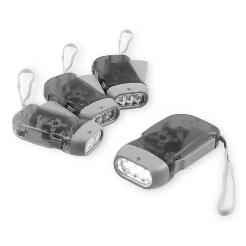 3 LED Hand Pressing Dynamo Crank Power Wind Up Flashlight Torch Light Hand Press Crank Camping Lamp Light for Outdoor Home Luces