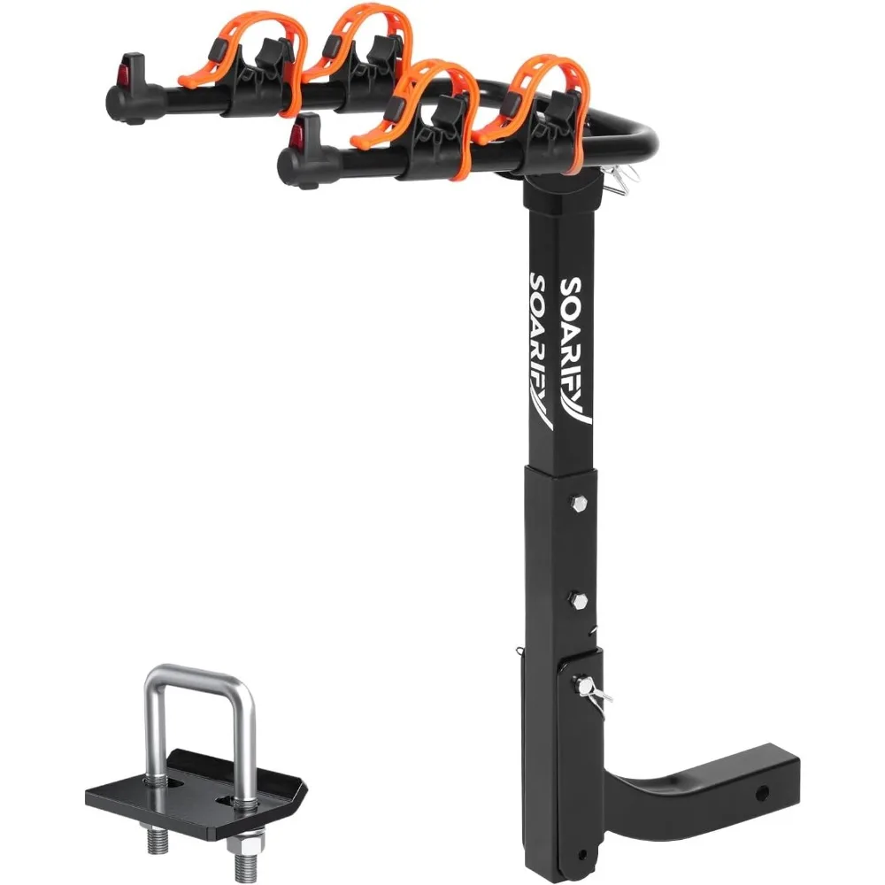 

Крепление для велосипеда сцепного крепления для 2 велосипедов, внедорожников, автофургонов с отключением наклона и резиновыми ремнями, вместимость 70 фунтов