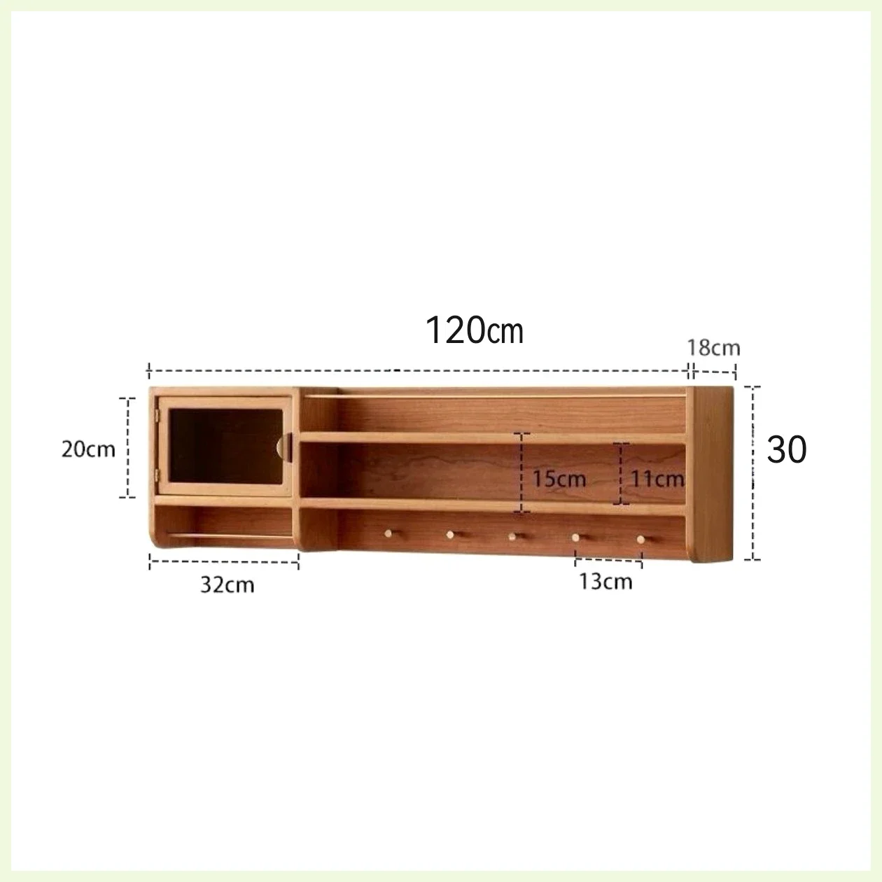 A Japanese-Style Wall Solid Wood Wall Cupboard Wall Hanging American Storage Cabinet Vintage Locker Nordic Storage Rack