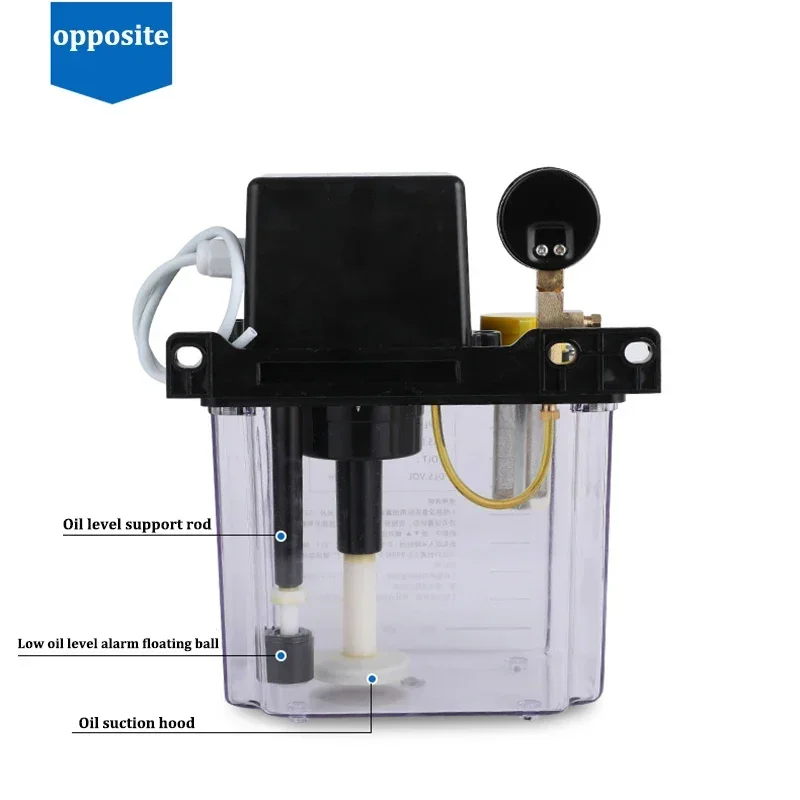 Imagem -03 - Bomba Lubrificante Automática de Óleo Lubrificante 2l 1l com Medidor de Pressão Lubrificador de Bomba de Lubrificação Eletromagnética Cnc