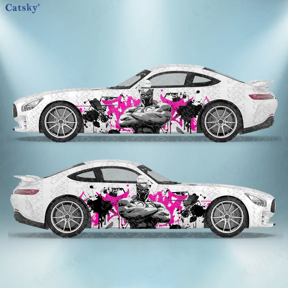 

2pcs Muscle Black Panther Making A Fist Greeting Car Side Decals | Self-Adhesive PVC Waterproof & Scratch-Resistant Stickers