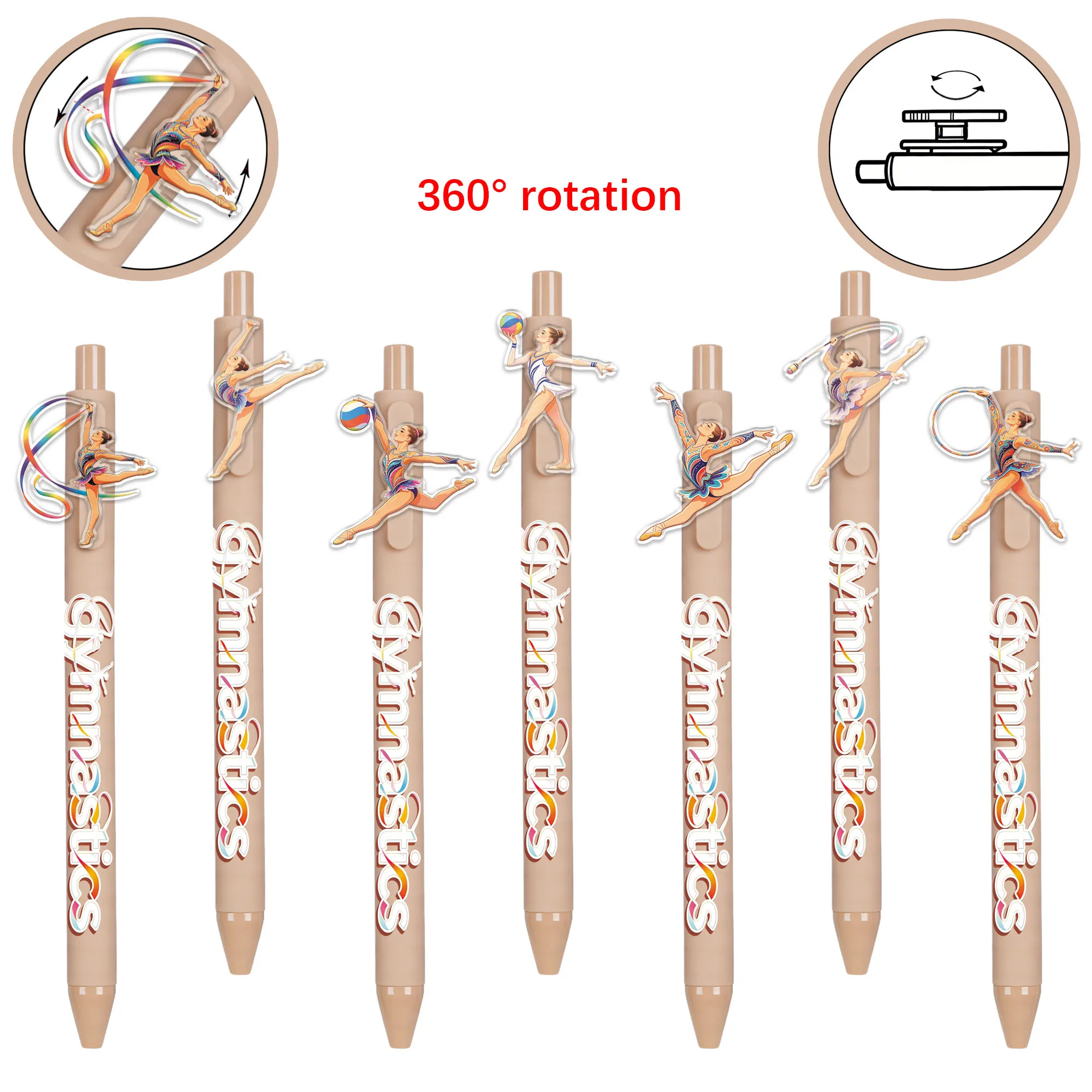 

8 pieces of rotatable pattern ballpoint pens - creative signature pens - pens with random patterns as gifts