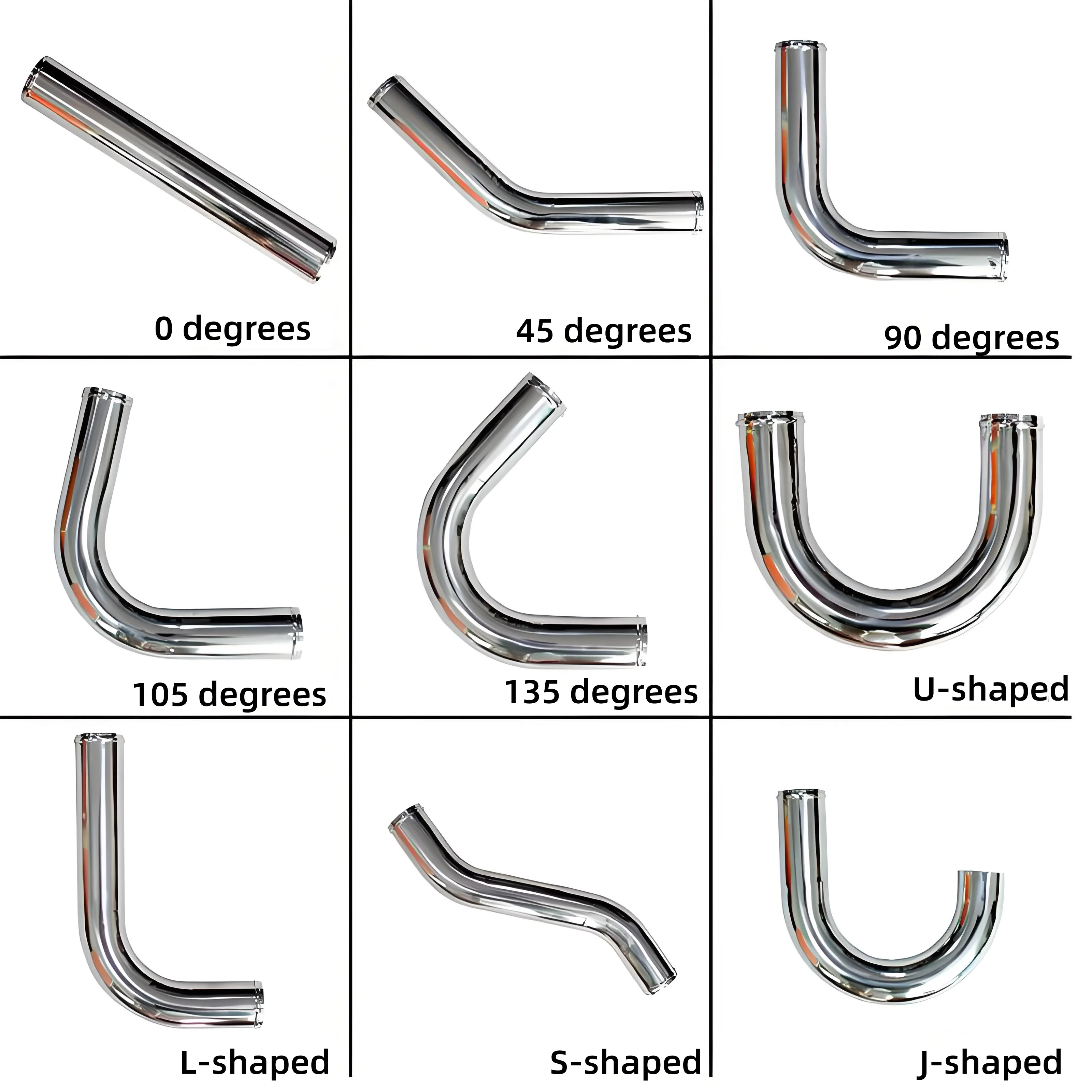 

Aluminum alloy bent pipe OD63mm Car modification intake straight pipe 45 90 Degrees Air Tube U-shaped S-shaped For Auto Car