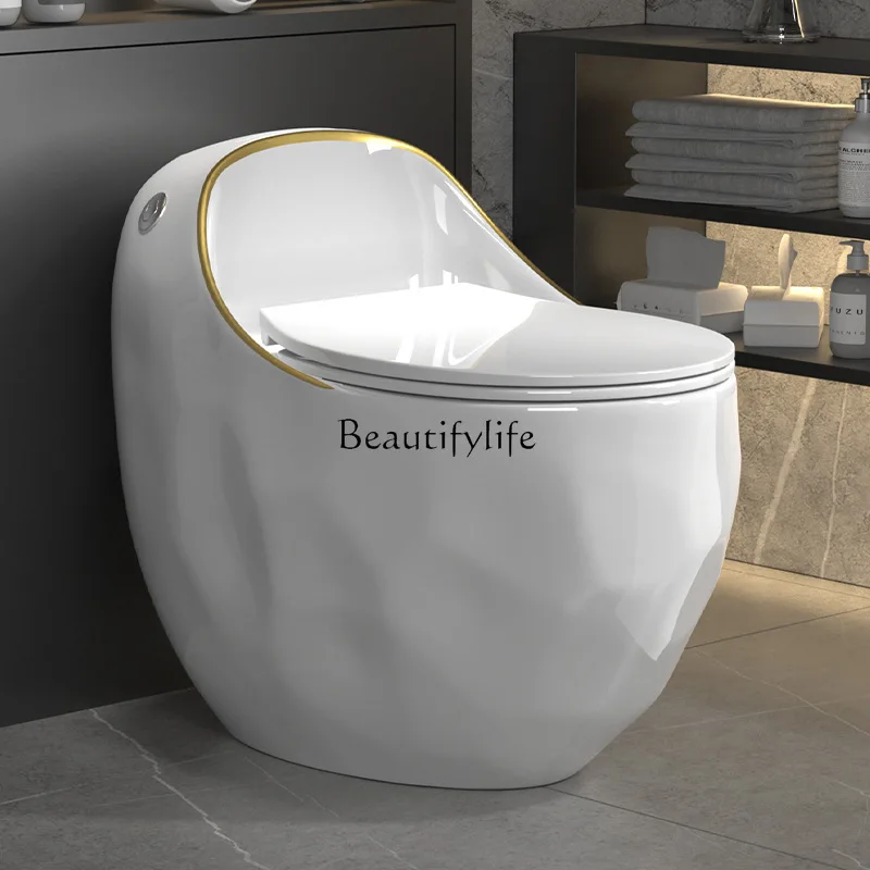 Household color creative toilet ceramic deodorant splash-proof large pipe siphon silent toilet cross-border