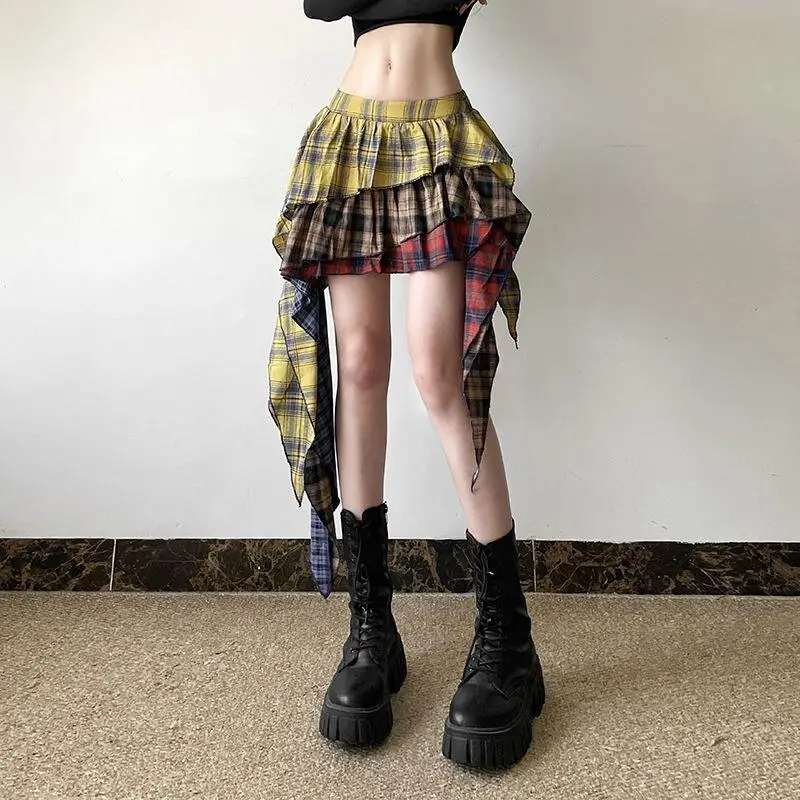 New French Style American Style Skirt Plaid Skirt New Spring and Summer Students Can Wear Fashion Trend When Shopping Outdoors