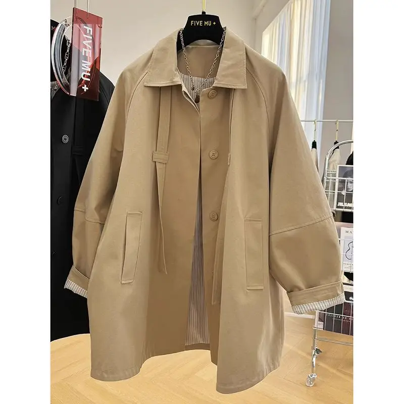 Trench con colletto a POLO da donna nuova primavera/estate giacca da ufficio impiombata Casual allentata