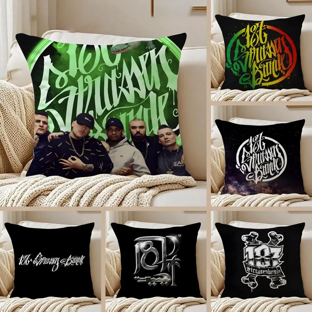Urban Rap Group 187 Strassenbande Cushion Cover Pillowcase Anti-dustmite Invisible Zipper Short Plush Sofa Cushion