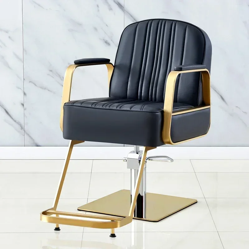 

Gold Swivel Salon Chair Professional Makeup Beauty Luxury Commercial Barber Chair Hairdressing Silla De Barbero Furnitures