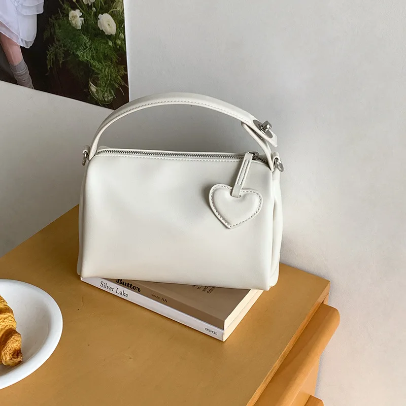 

High Quality Soft PU Handbag Korean Style Niche New Boston Pillow Shoulder Crossbody Bag Casual Versatile Fresh Women Bag