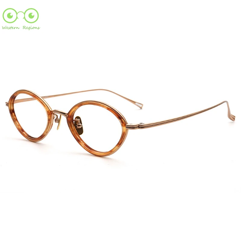 Nueva moda neblina azul personalizado hombres y mujeres gafas súper ligeras montura de titanio puro simple marco pequeño