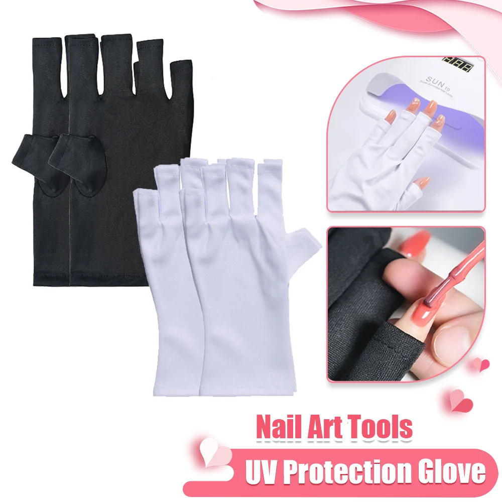 1 Pair Nail Art Glove UV Protection Glove Anti UV Radiation Protection Gloves Protecter For Nail Art Gel UV LED Lamp Tool