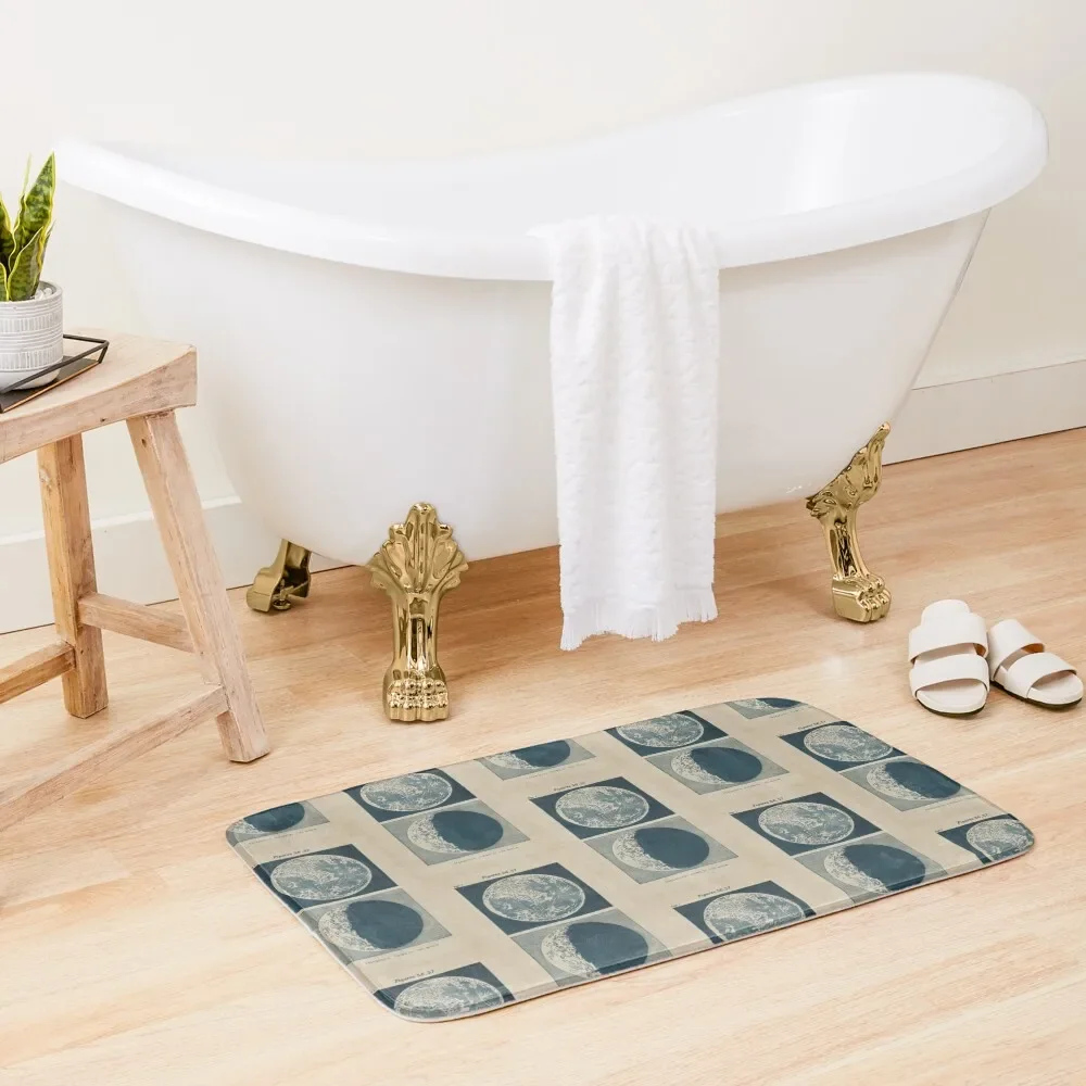 Full And Crescent Moon Bath Mat Rugs Baths Non-Slip Shower Mat