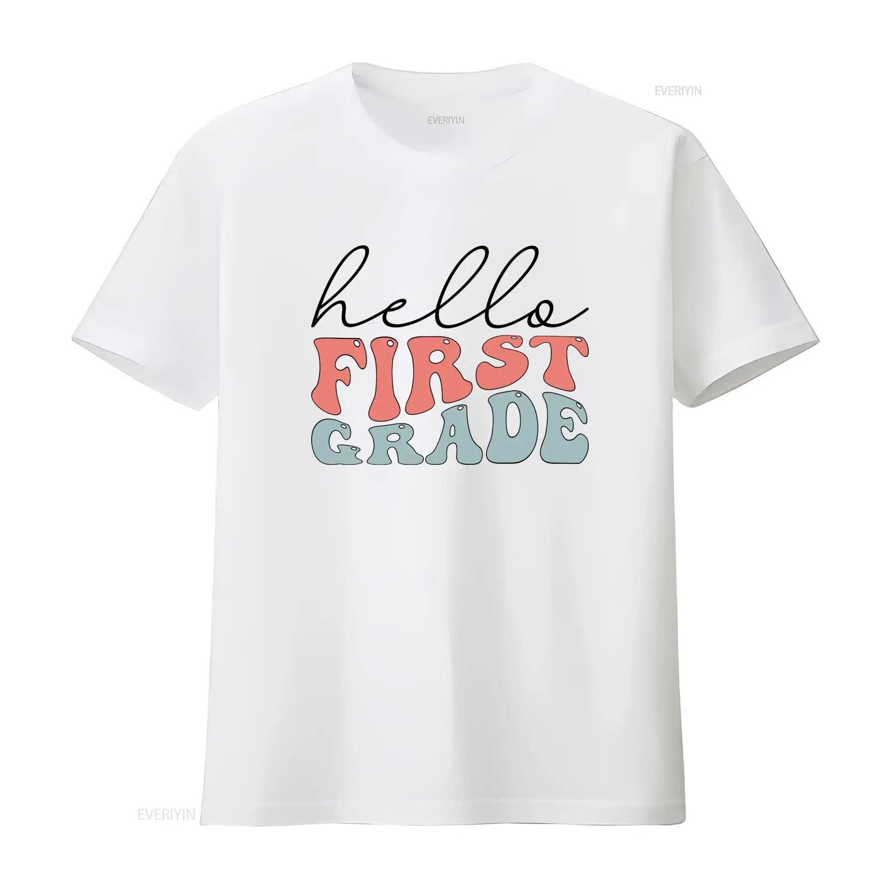 Groovy Retro First Grade Back To School Print Casual T Shirt vintage Washed Unisex graphic Stylish Breathable