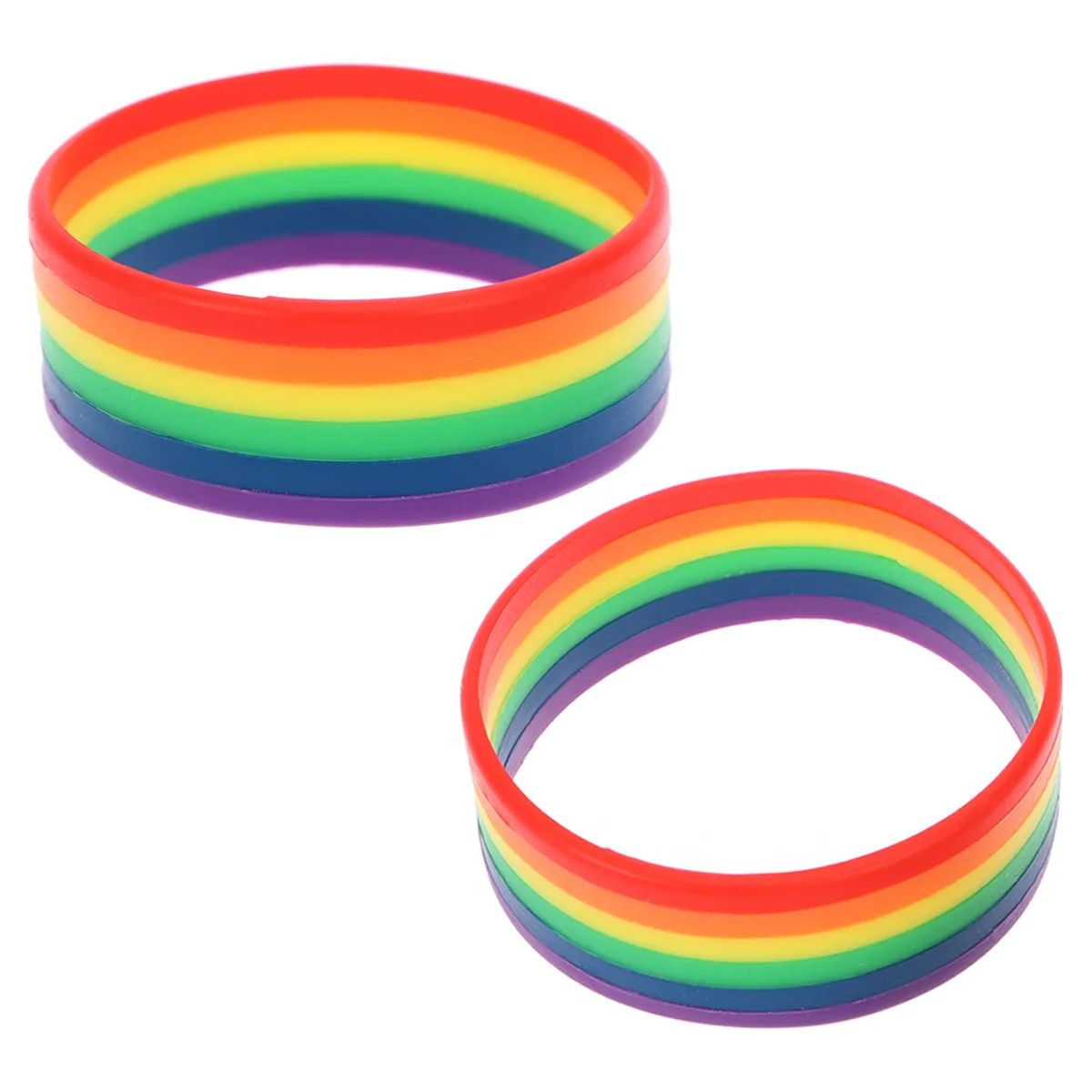 2 pcs Wrist Sports Halloween Christmas New Year Bracelet Silicone Fashion Bracelets Unisex Bracelet Stackable Bracelets Rainbow
