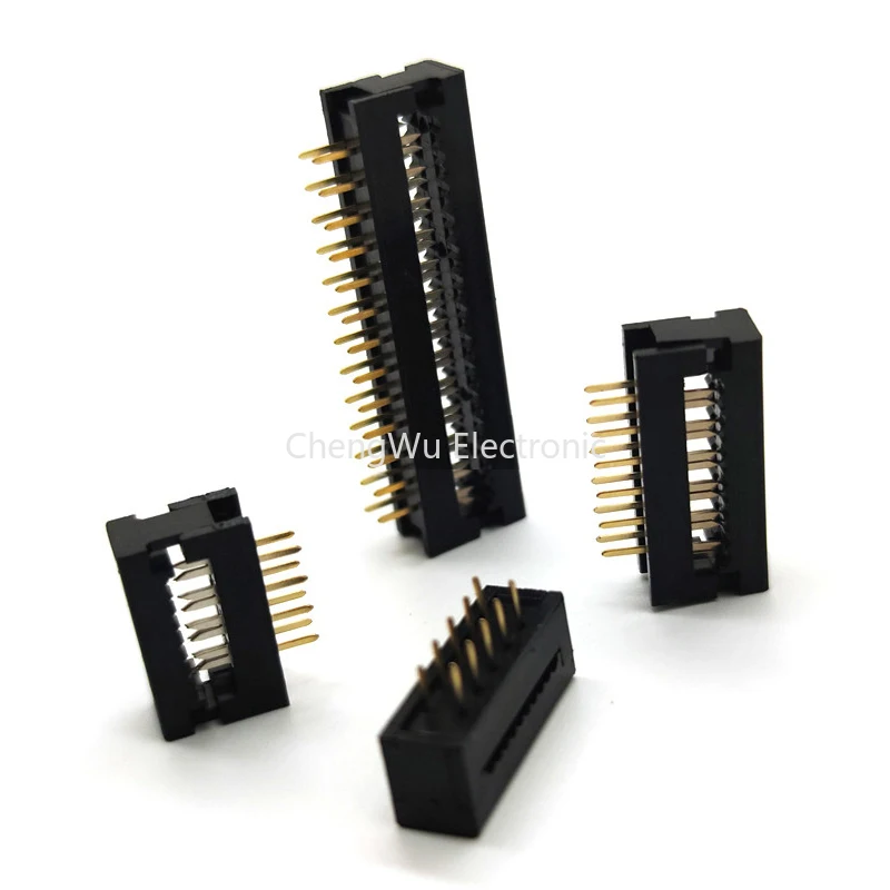 5pcs 2.54mm Pitch 6/8/10/12/14/16/18/20/24/26/30/34/40/50 Pin FD Male Header IDC Connector for 1.27mm Pitch Flat Cable