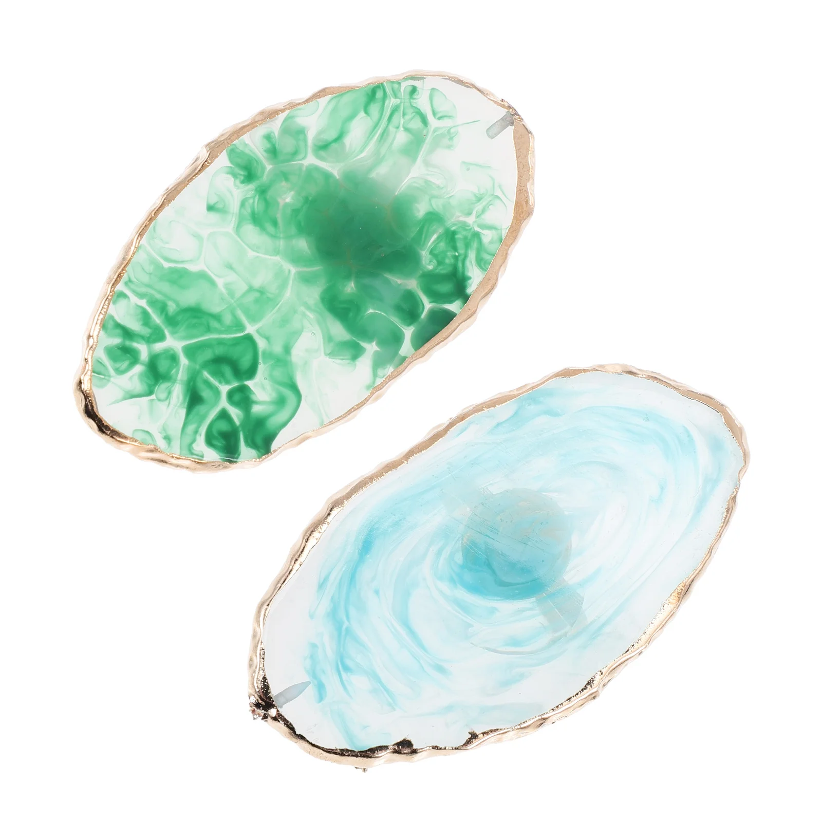 

2Pcs Premium Resin Nail Color Mixing Trays Smooth Edge Nail Art Pallet for Professional Manicure Tools Set Manicure Pallet