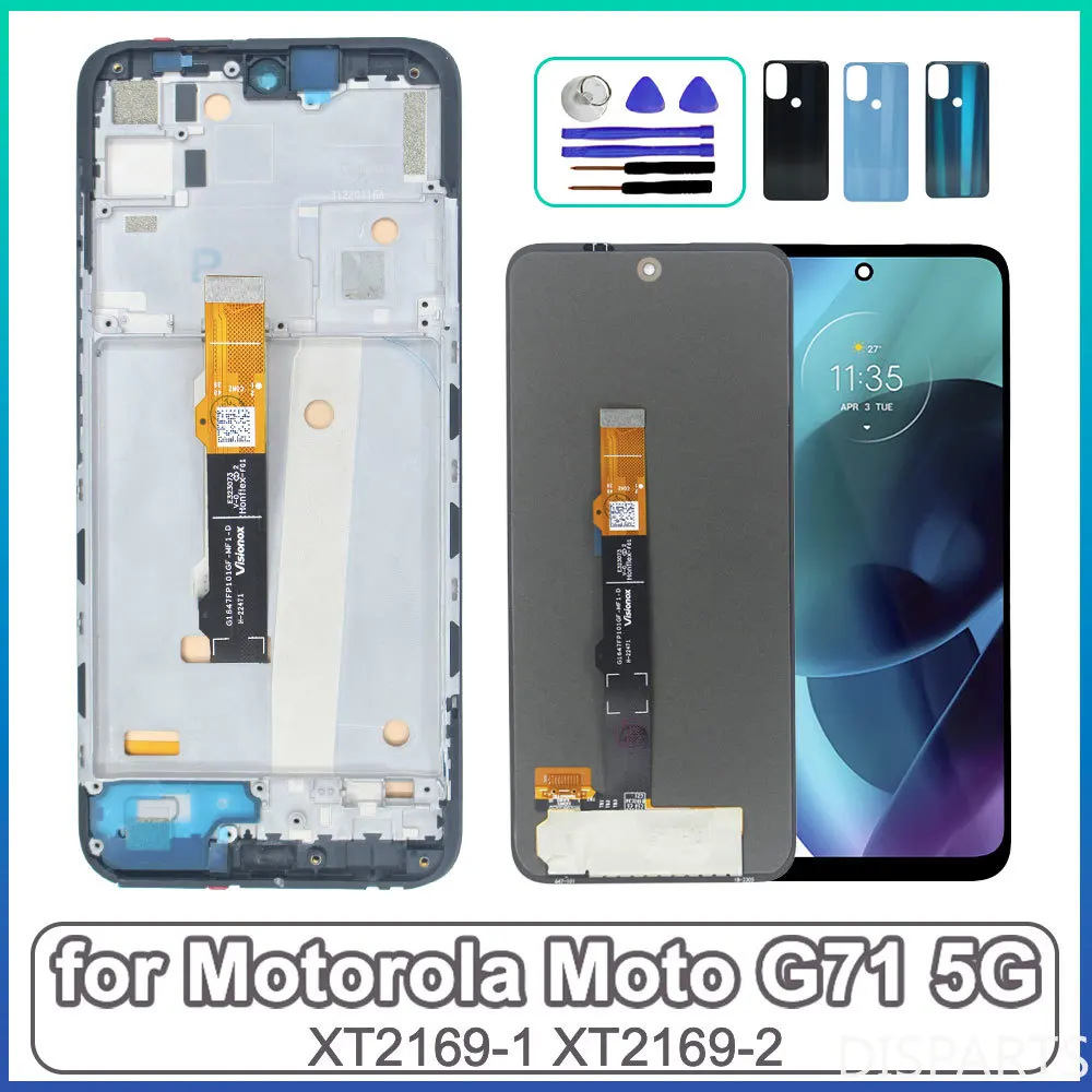 LCD para Motorola Moto G71: Tela Touch Screen Digitalizadora Completa com Aro para Celular Moto G71 XT2169