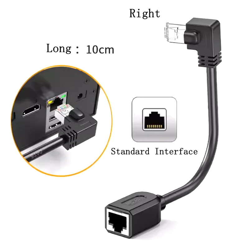 Przedłużacz sieci 10CM CAT6 Ethernet, 6 wtyczek RJ45 do gniazda ekranowany LAN ze złotym wtyczka powlekana do Modem Router telewizora