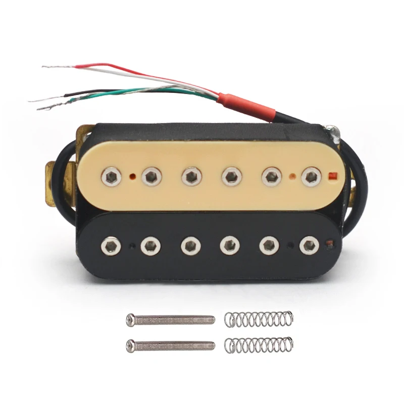 6 String Electric Guitar Pickups Humbucker Dual in Line Adjustable 12pcs Hex Screw Pickup Ivory/Black