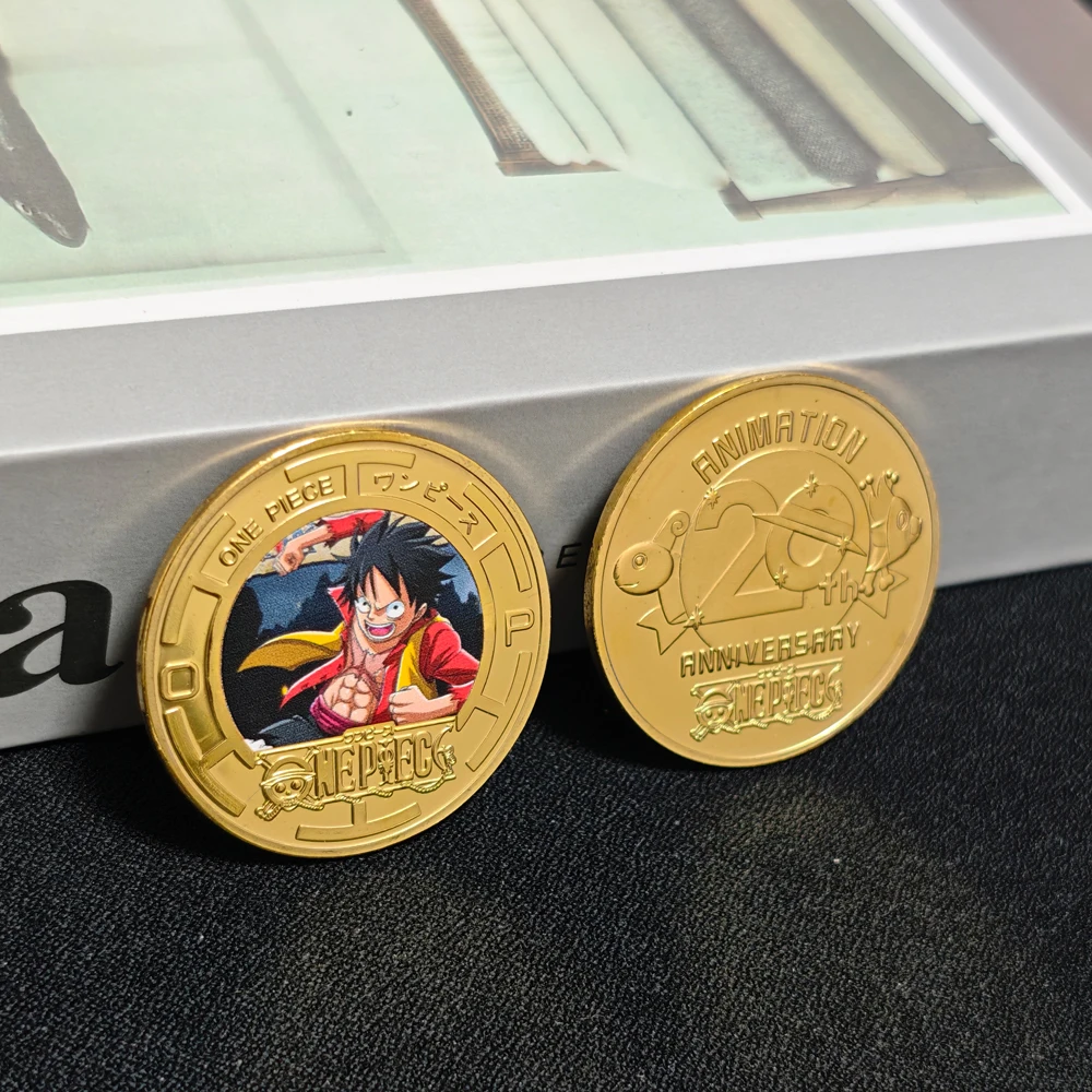 One Piece Gold Medal Luffy Zoro Classic Anime Commemorative Medal Play Coin Collection Souvenir Gift for Anime Fans & Kids