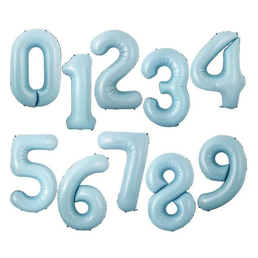 40inch Pastel Baby Blue Pink Foil Number Balloon 1 2 3 4 5 6 7 8 9 Birthday Party Baby Shower Wedding Decoration Festival Ballon