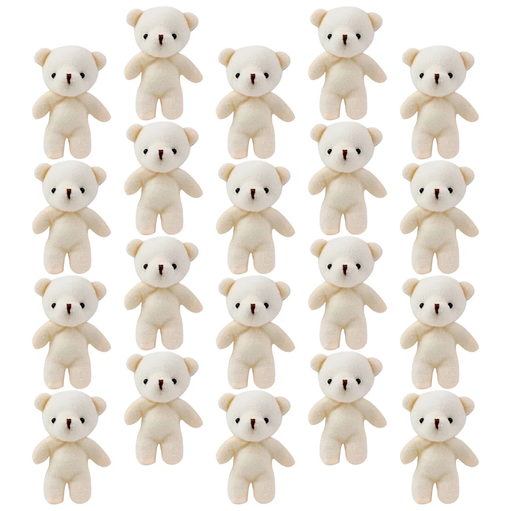 

20 Pcs Cute Mini Bear One-piece Bare (20pcs) Toys Lovely Pendant Key Chain Decorative Figurines Cloth Baby Suspending