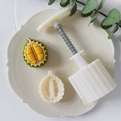 50g Durian Mooncake Mould Mung Bean Cake Wagashi Fruit Pattern Stamps Hand Press Mold Plungers Pastry Tool Mid-Autumn Festival