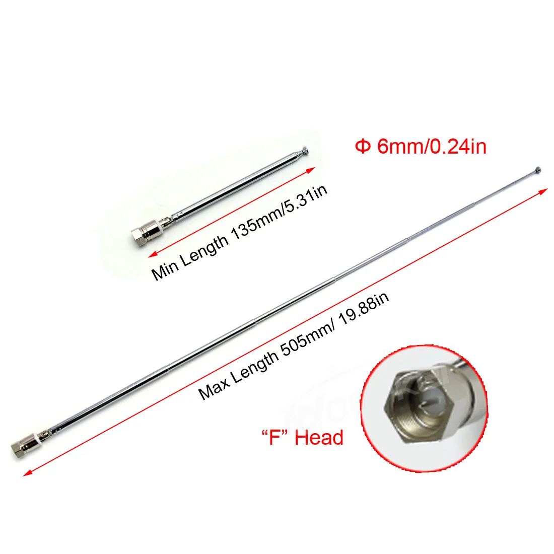 Woopker Telescopic 75 Unbal F Type Dab Radio Antenna Kit  Replacement for TV Wave AM/FM Radio Receiver